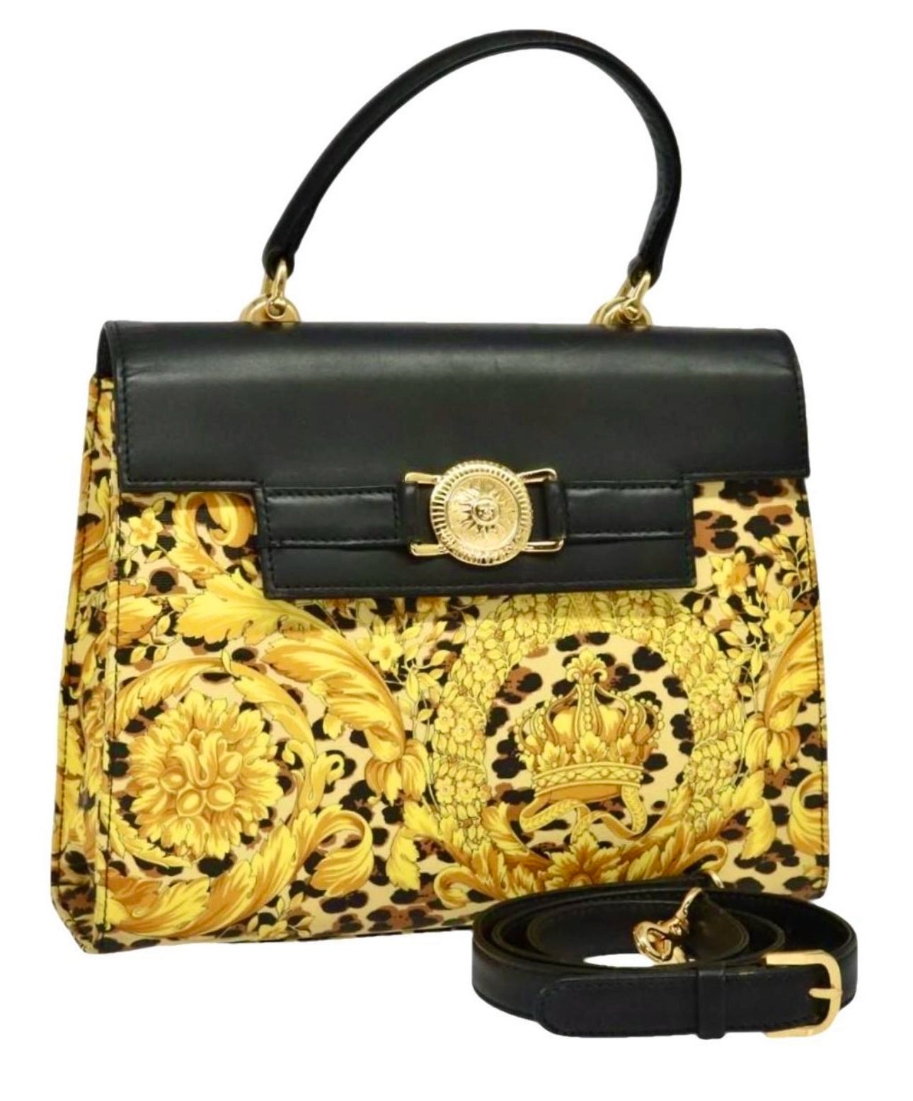 Rare vintage iconic medusa baroque Gianni Versace 2way Kelly bag