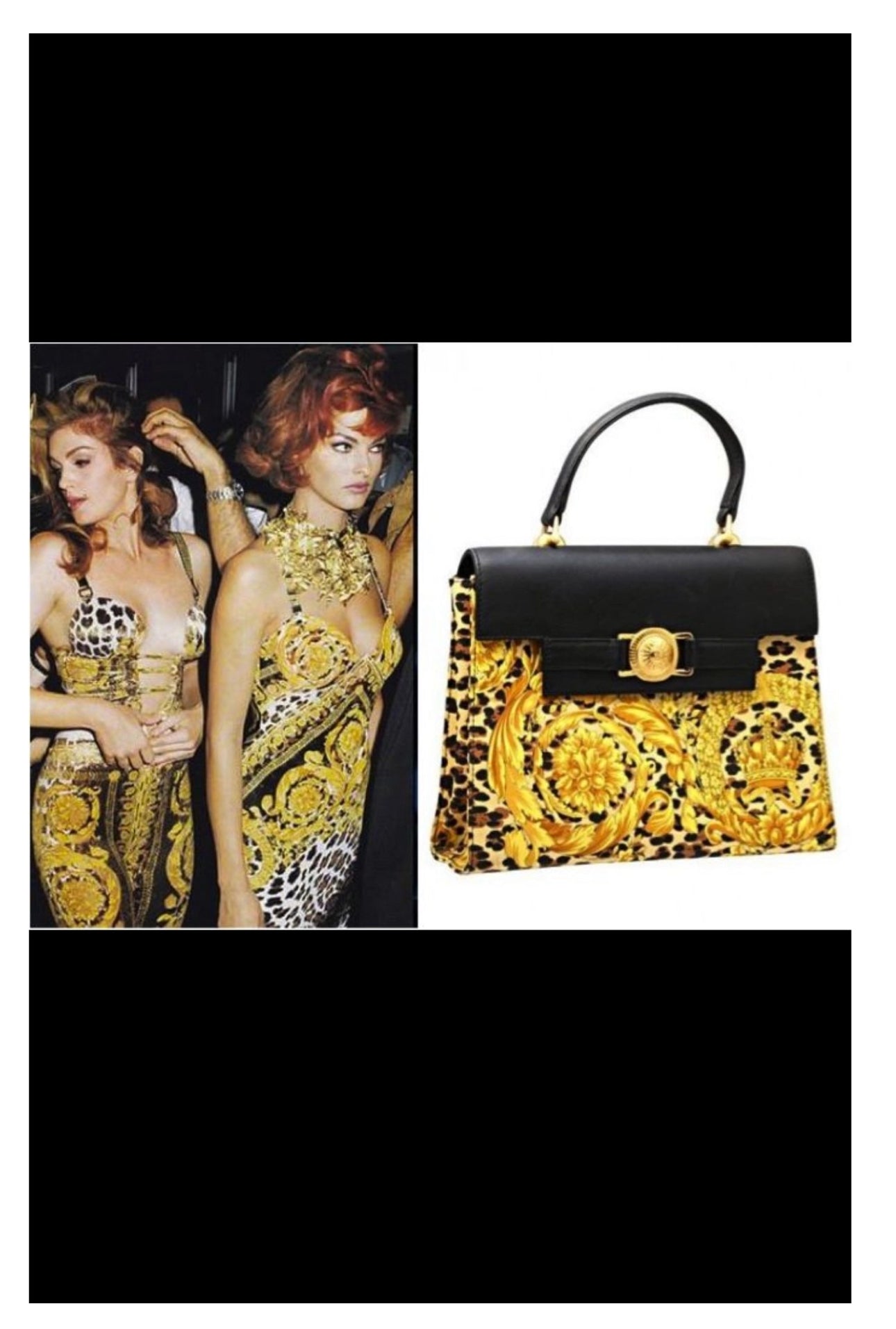 Rare vintage iconic medusa baroque Gianni Versace 2way Kelly bag