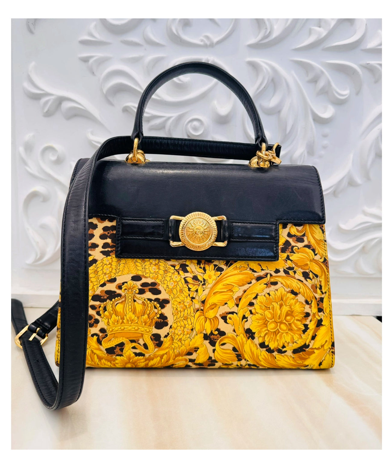 Rare vintage iconic medusa baroque Gianni Versace 2way Kelly bag