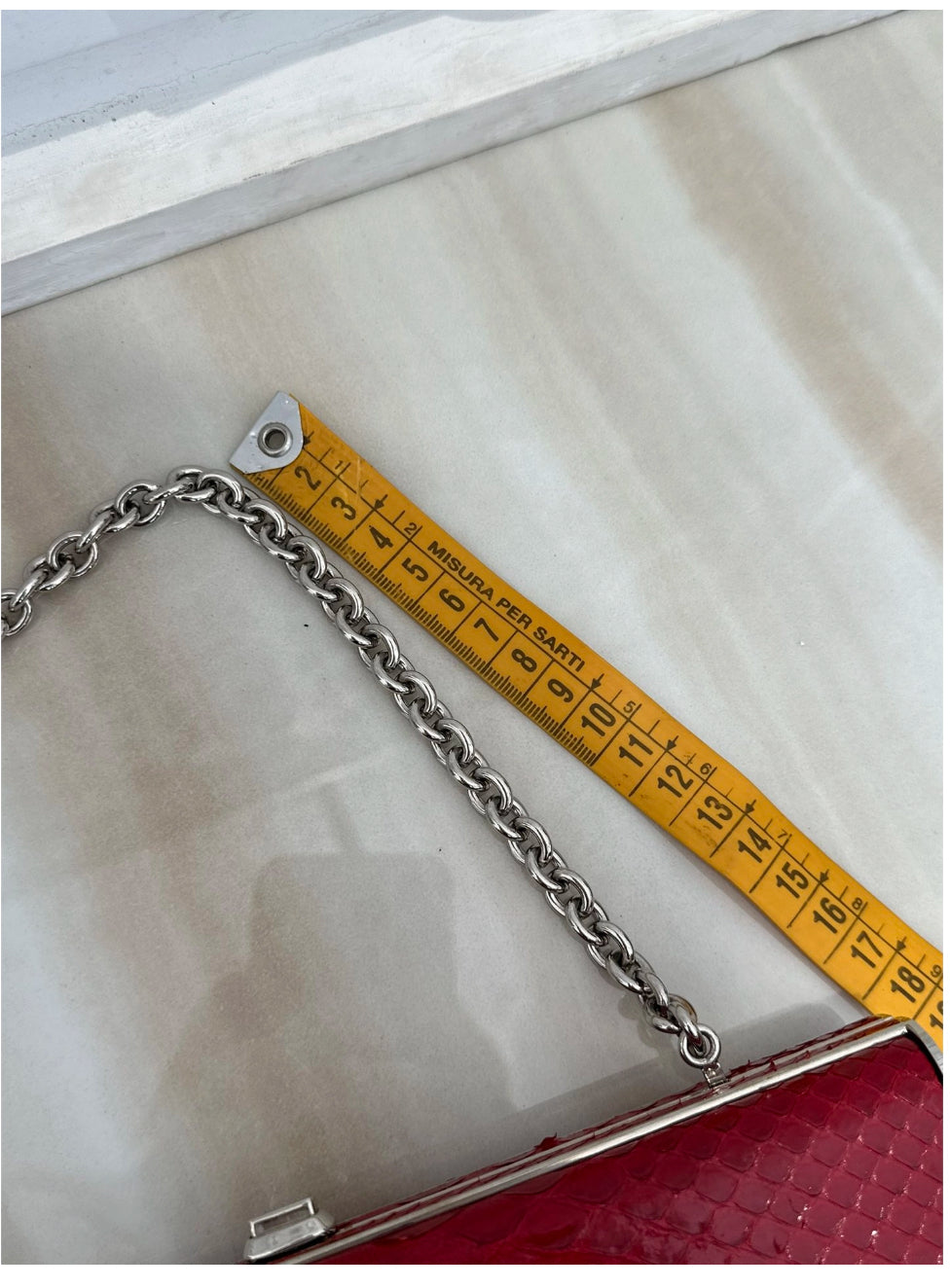 RARE Miu Miu Red real snakeskin Python Box Chain Clutch