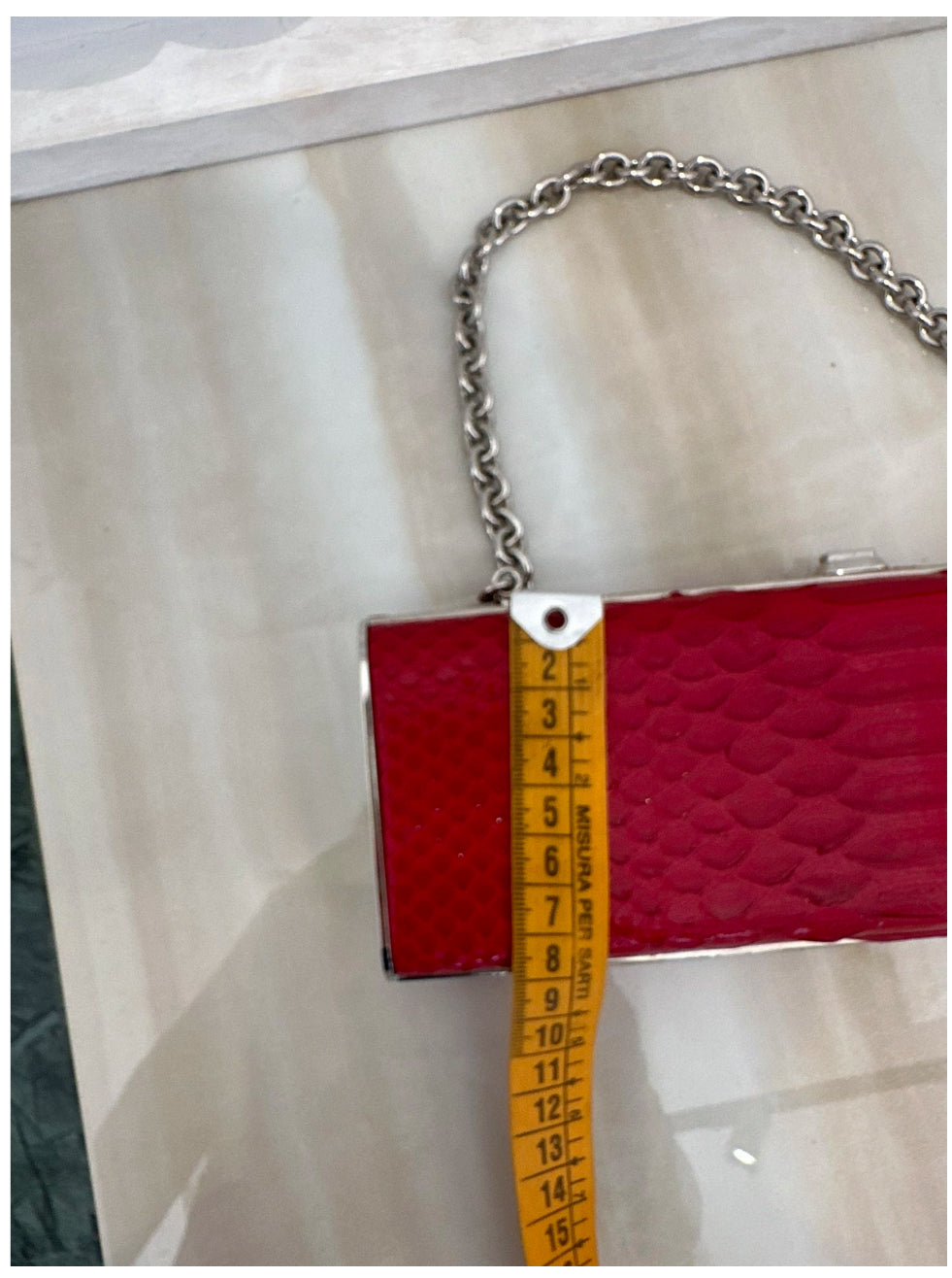 RARE Miu Miu Red real snakeskin Python Box Chain Clutch