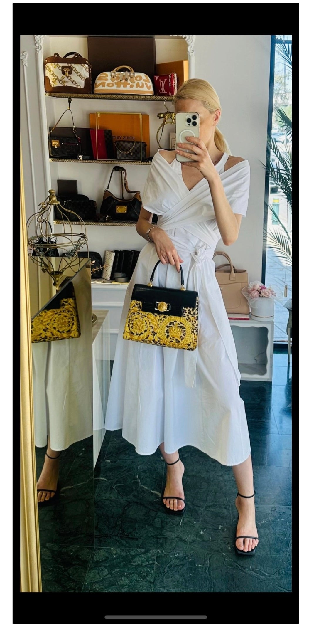 Rare vintage iconic medusa baroque Gianni Versace 2way Kelly bag