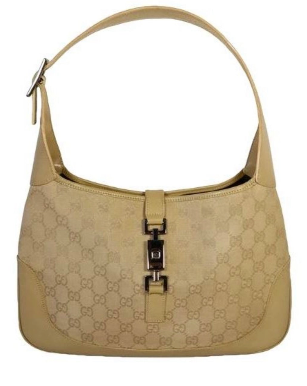 GUCCI GG Canvas Jackie Shoulder Bag Beige