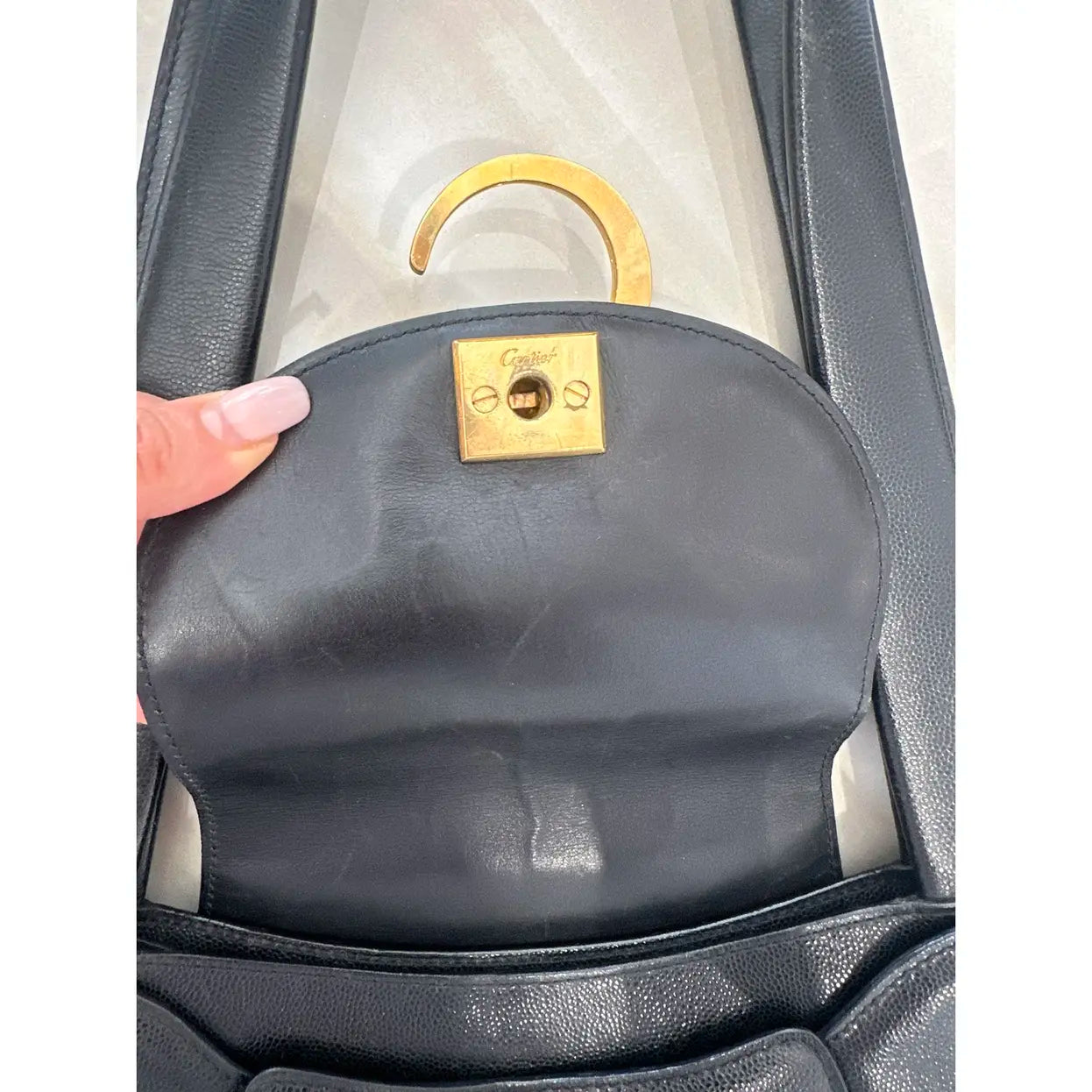 Panthère leather handbag
