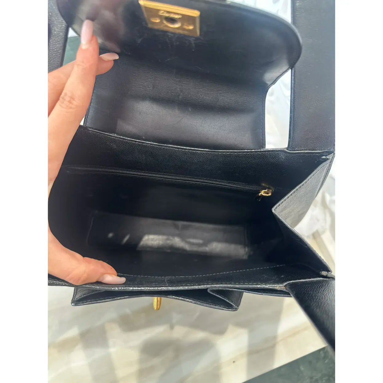 Panthère leather handbag