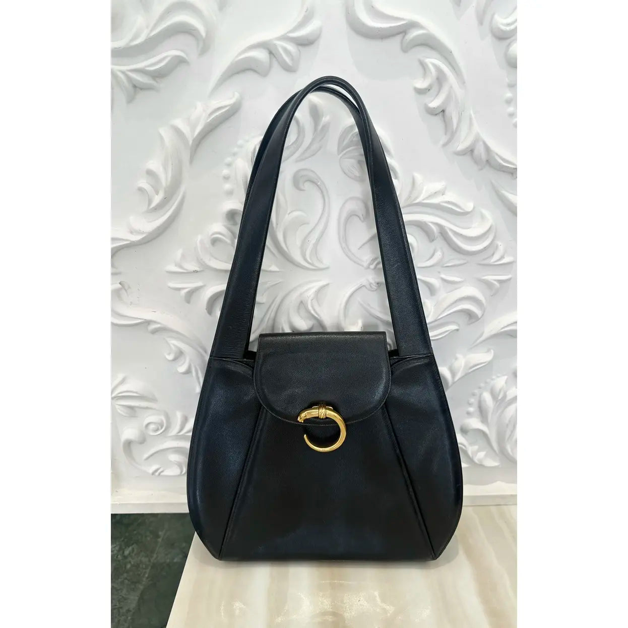 Panthère leather handbag