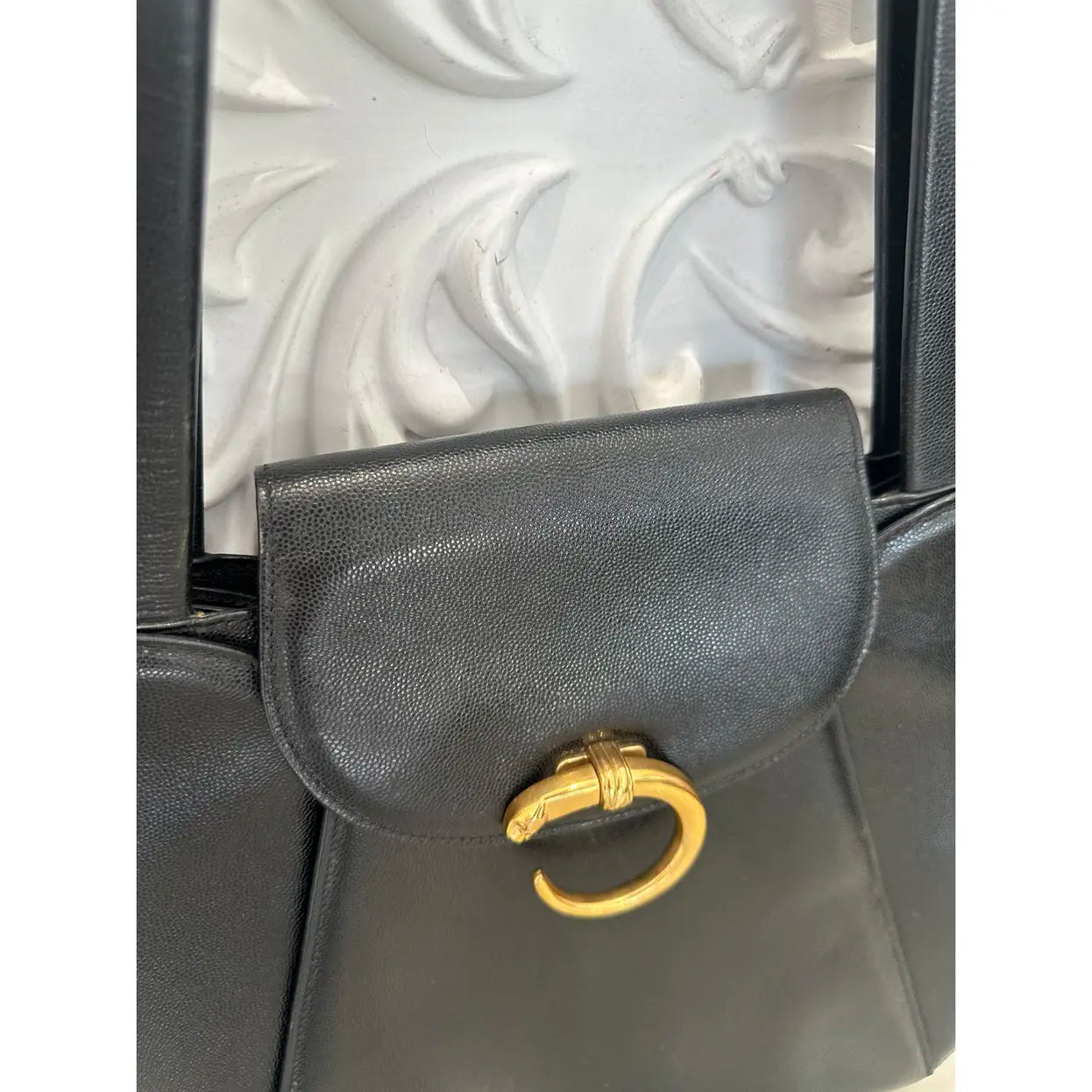 Panthère leather handbag