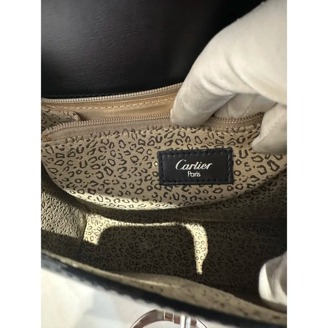 Panthère leather handbag