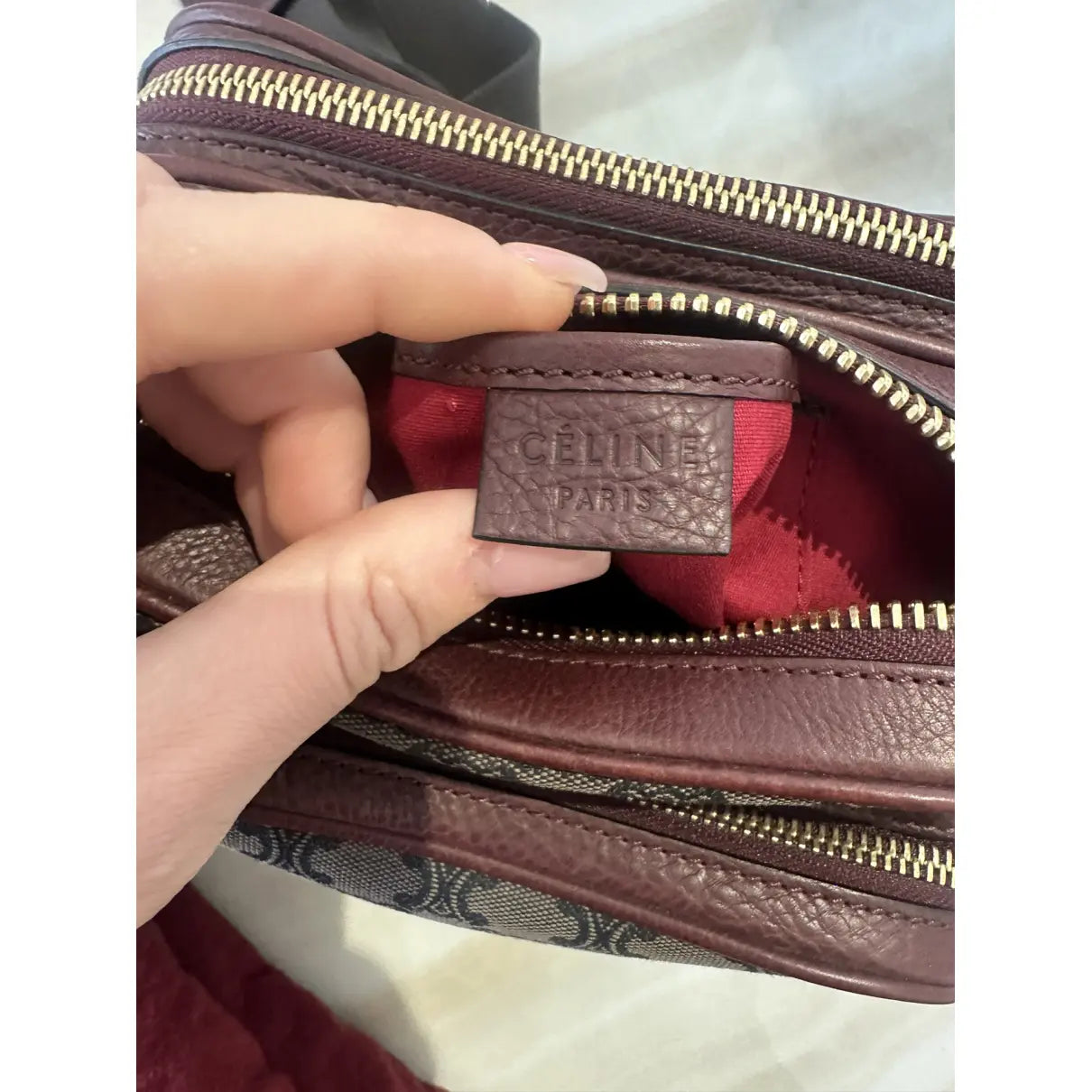 Celine Triomphe Maillon cloth crossbody bag