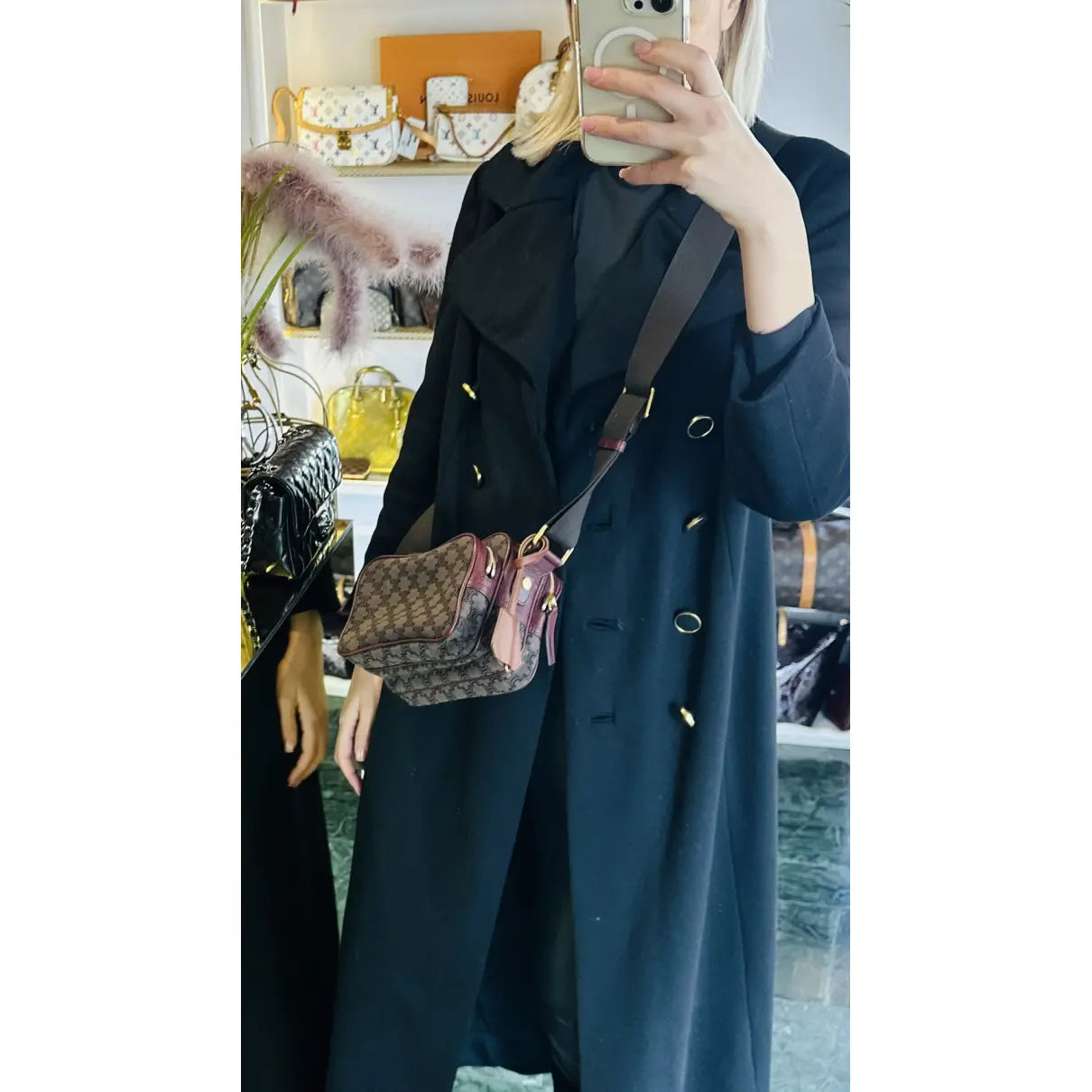 Celine Triomphe Maillon cloth crossbody bag