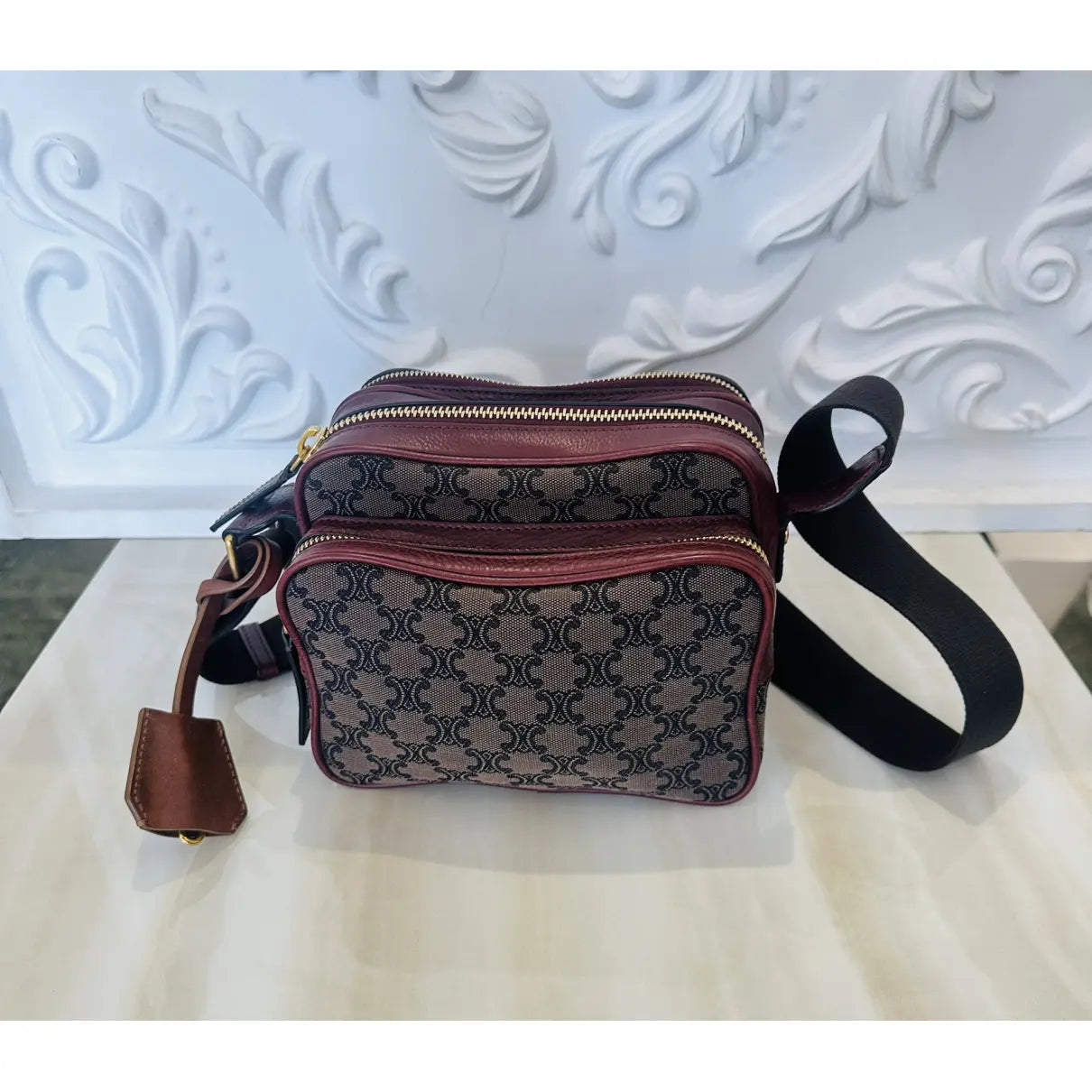Celine Triomphe Maillon cloth crossbody bag