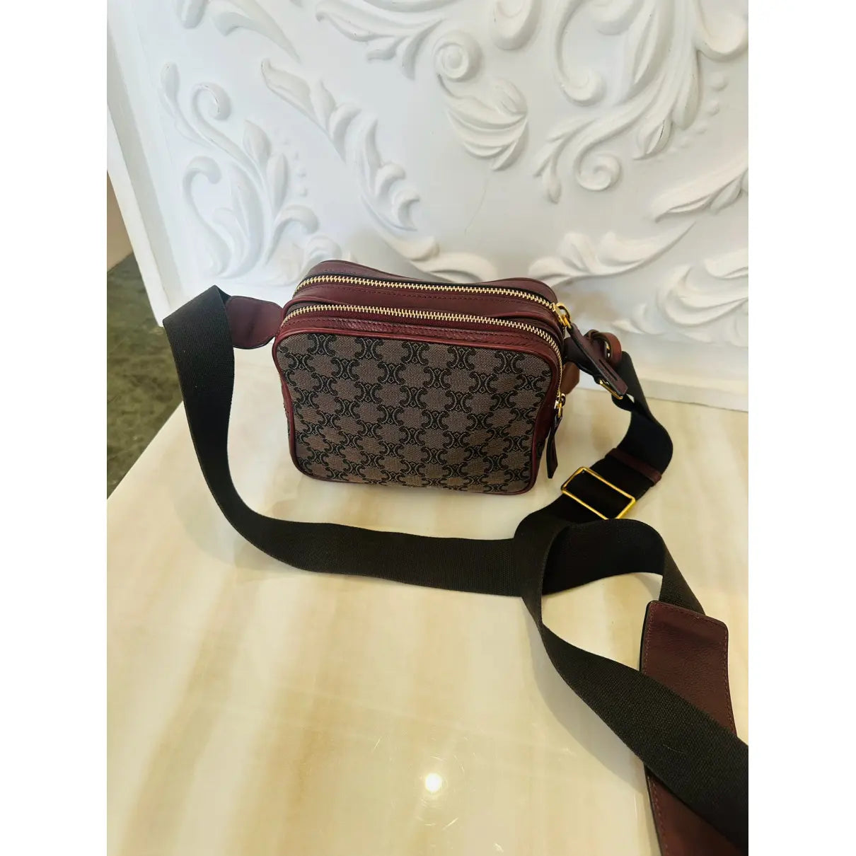 Celine Triomphe Maillon cloth crossbody bag