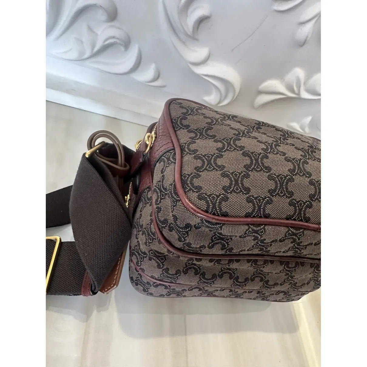 Celine Triomphe Maillon cloth crossbody bag