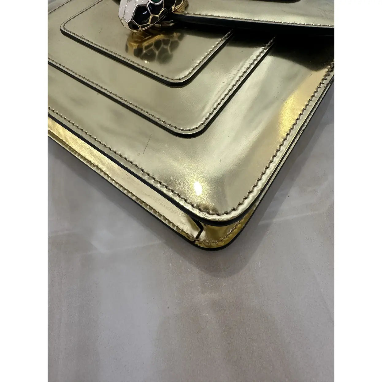 BULGARI Serpenti patent leather handbag