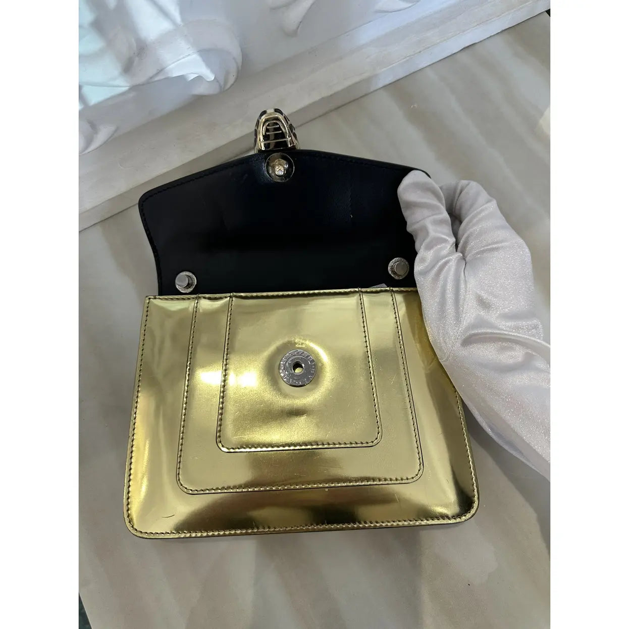 BULGARI Serpenti patent leather handbag