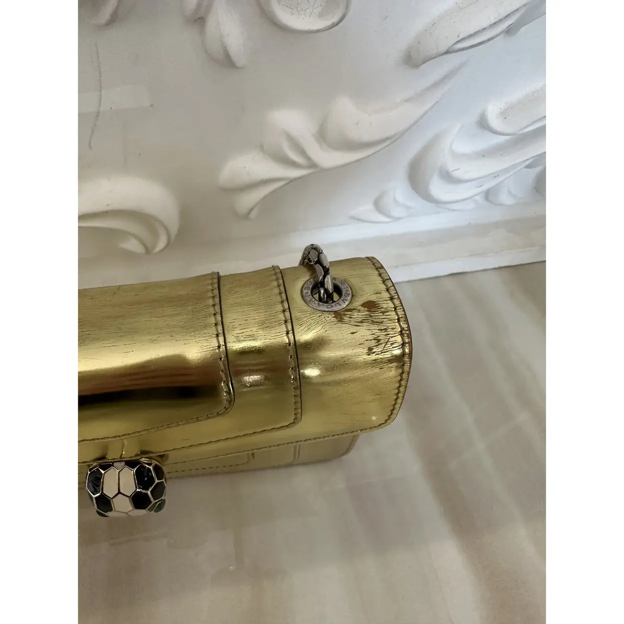 BULGARI Serpenti patent leather handbag