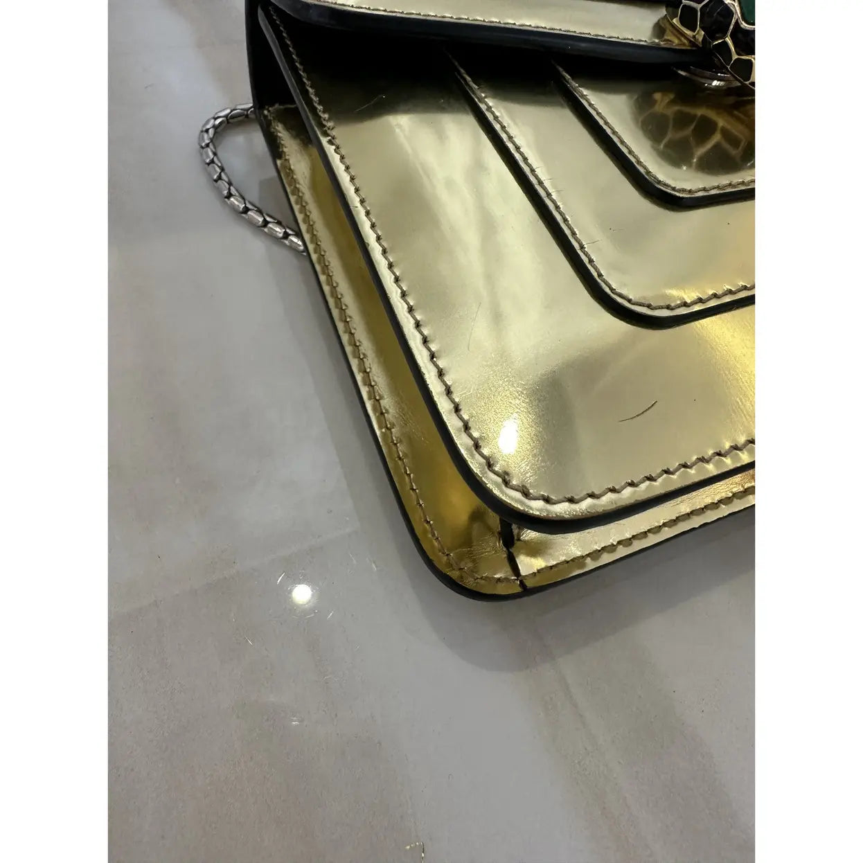 BULGARI Serpenti patent leather handbag
