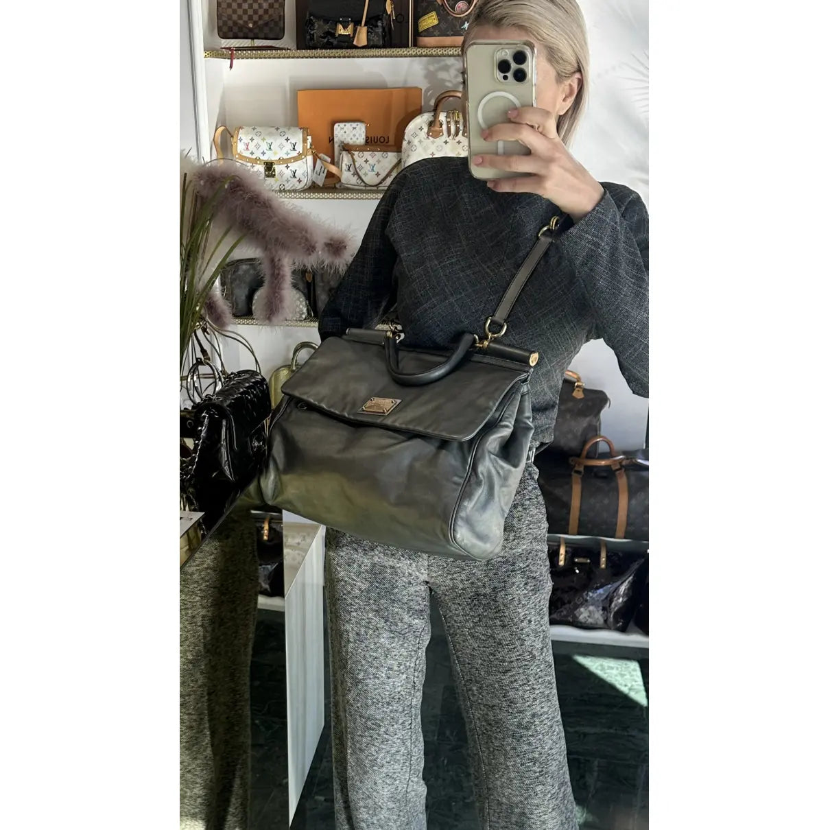 Dolce & Gabbana Sicily leather handbag