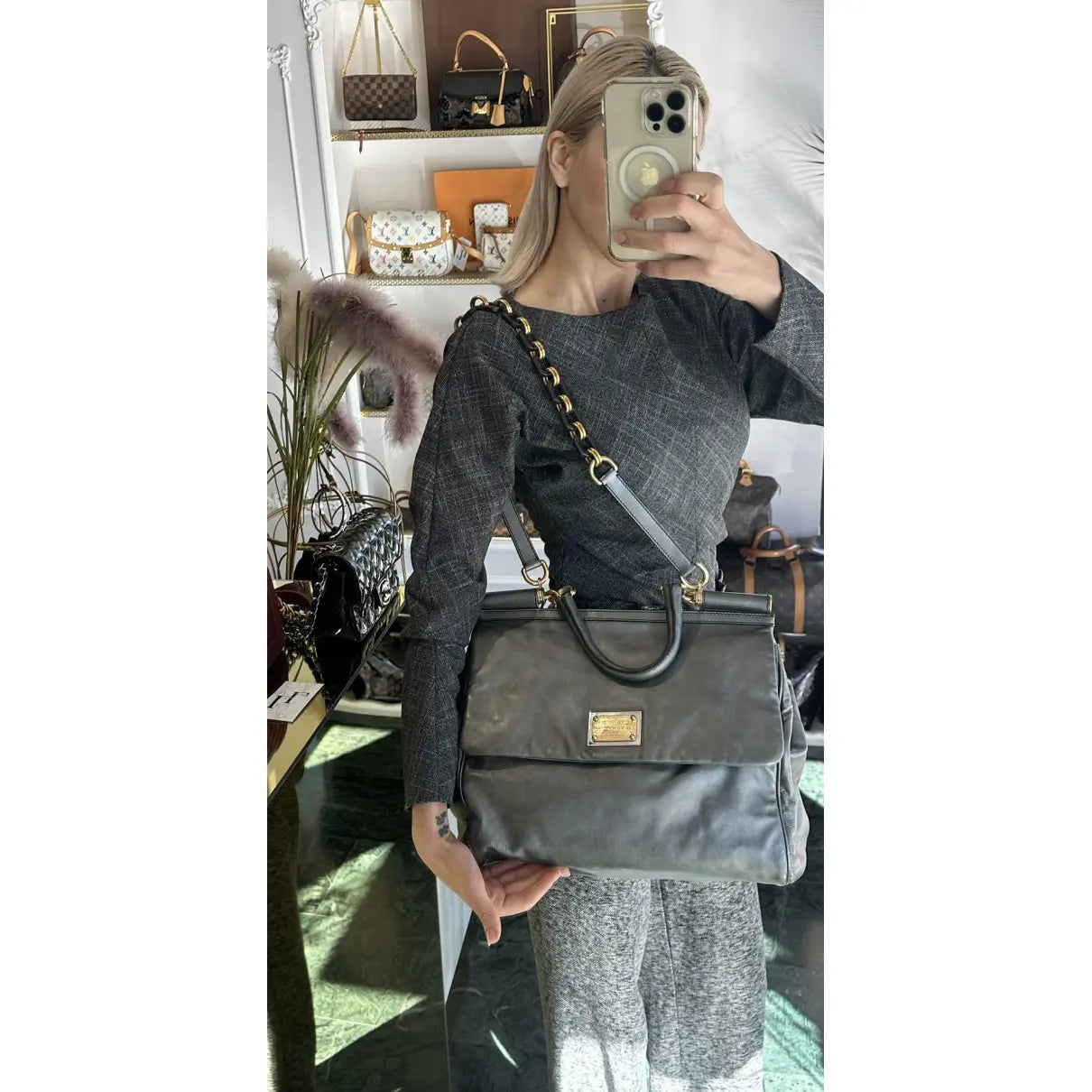 Dolce & Gabbana Sicily leather handbag