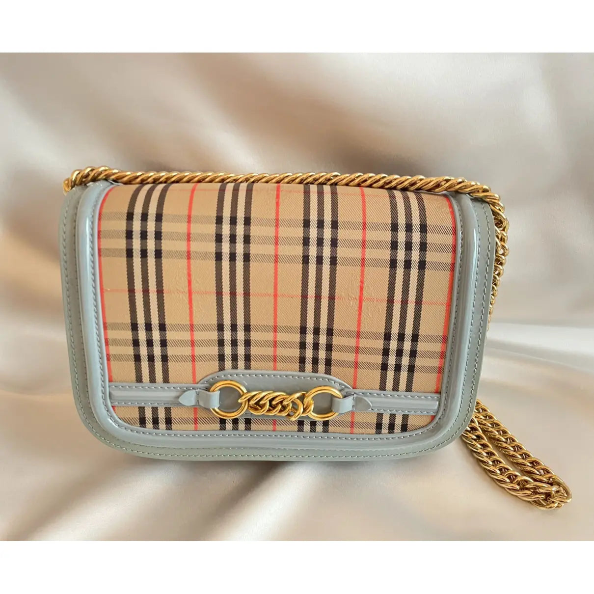 Burberry The Link patent leather handbag