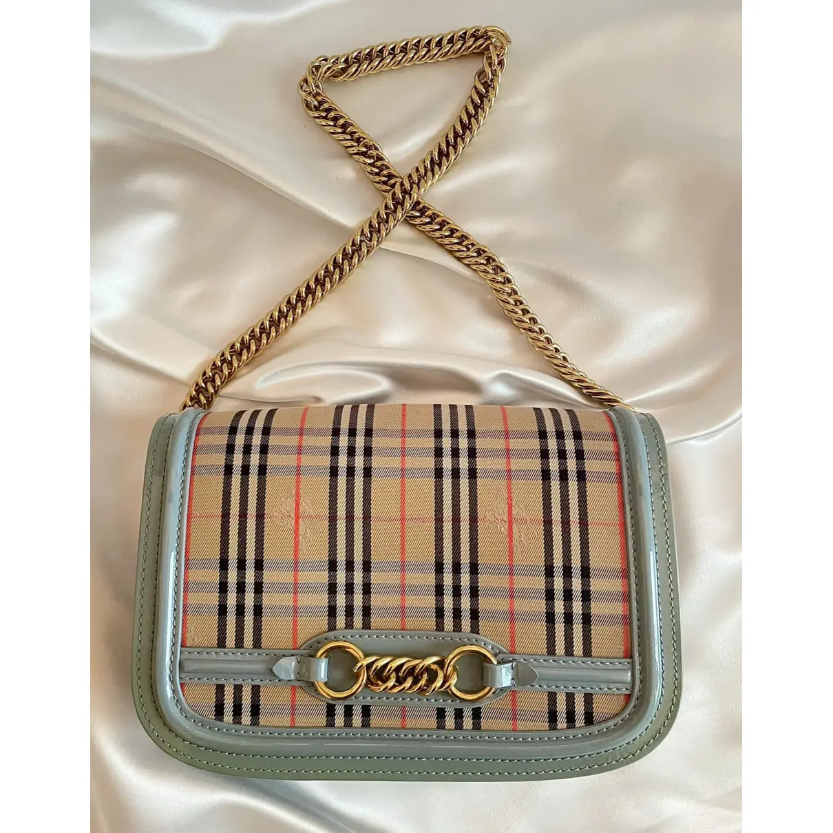 Burberry The Link patent leather handbag