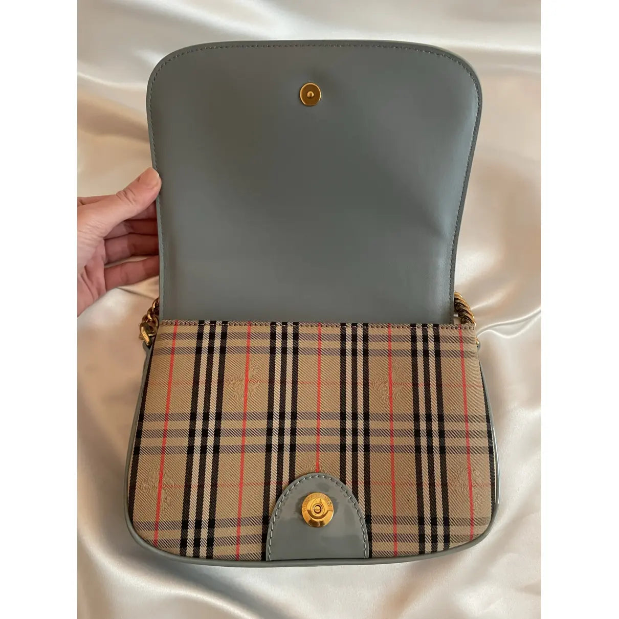 Burberry The Link patent leather handbag