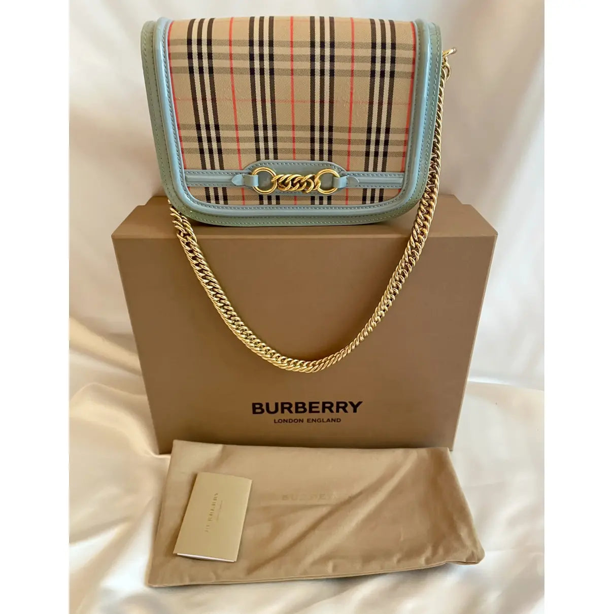 Burberry The Link patent leather handbag