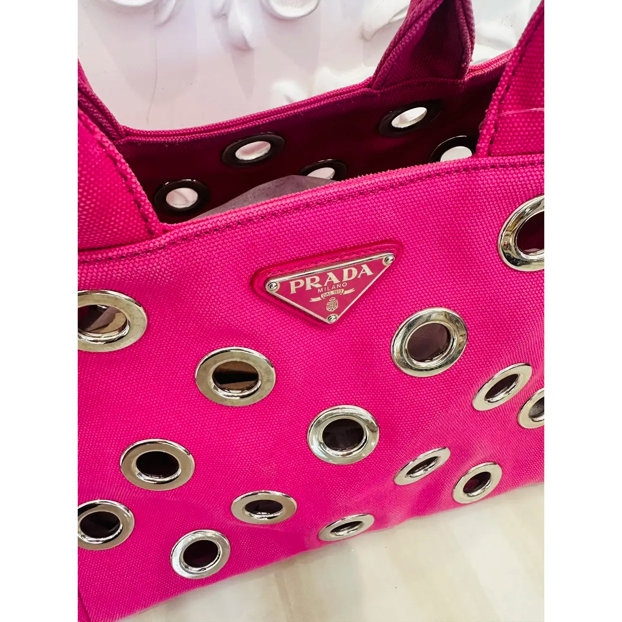Prada Madras cloth handbag