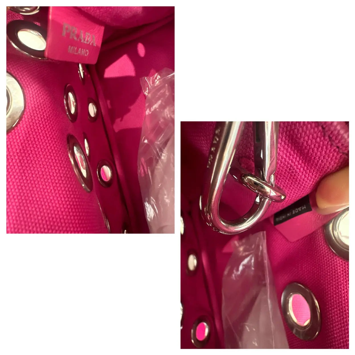 Prada Madras cloth handbag