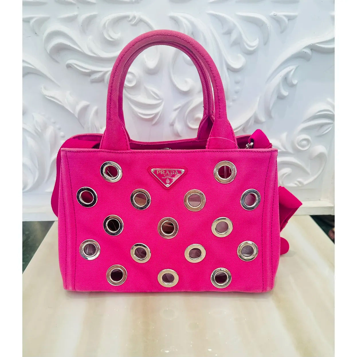 Prada Madras cloth handbag