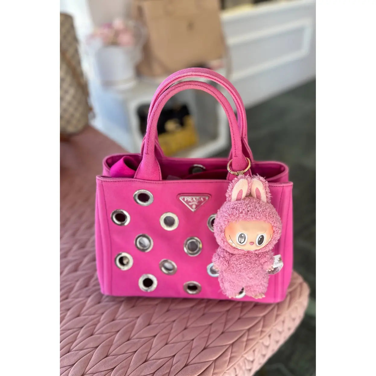 Prada Madras cloth handbag