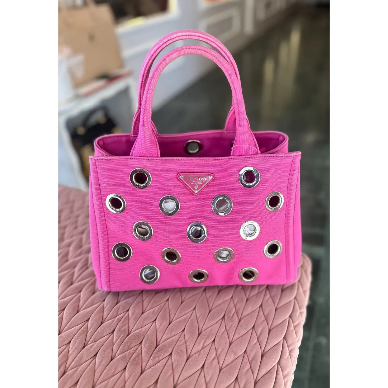 Prada Madras cloth handbag