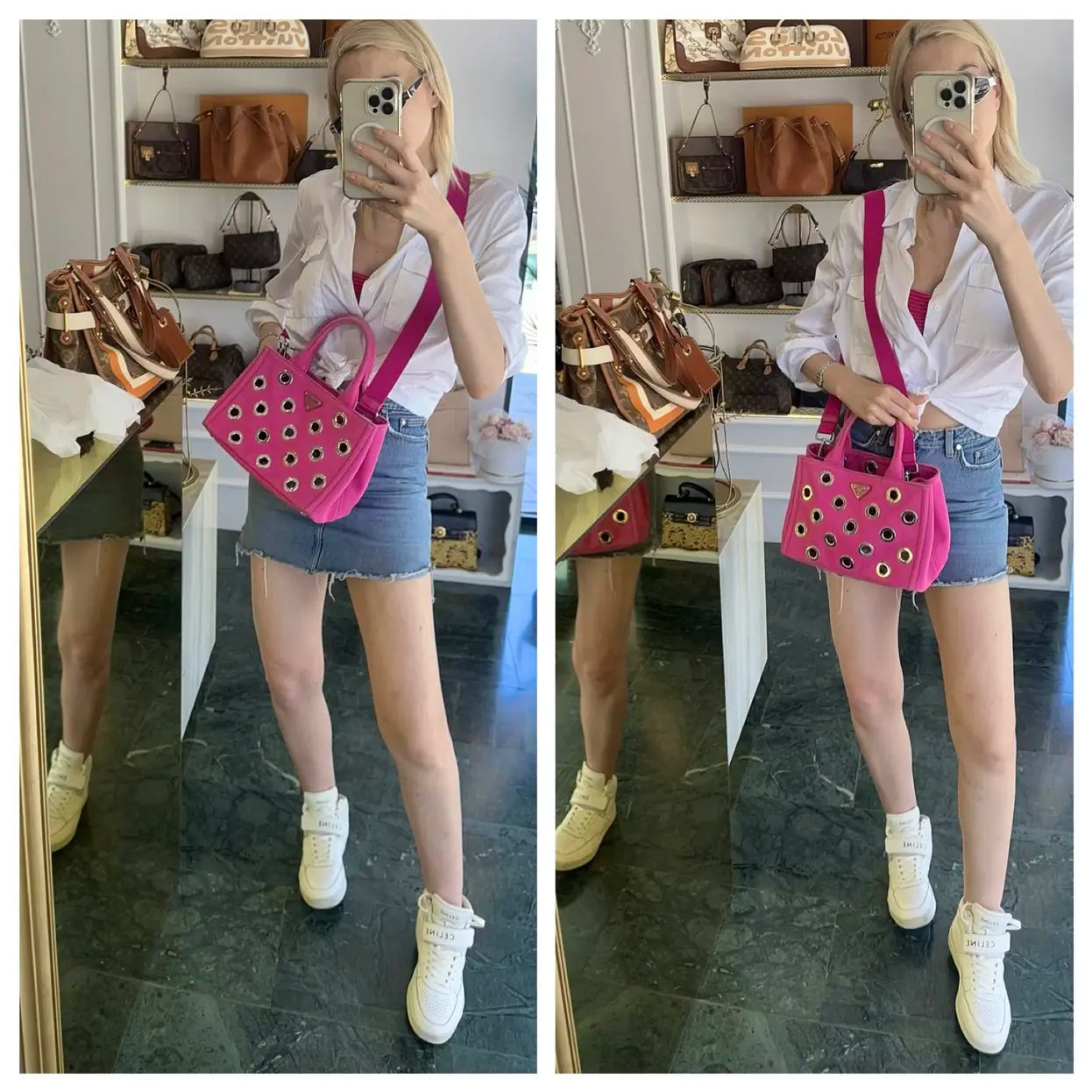 Prada Madras cloth handbag
