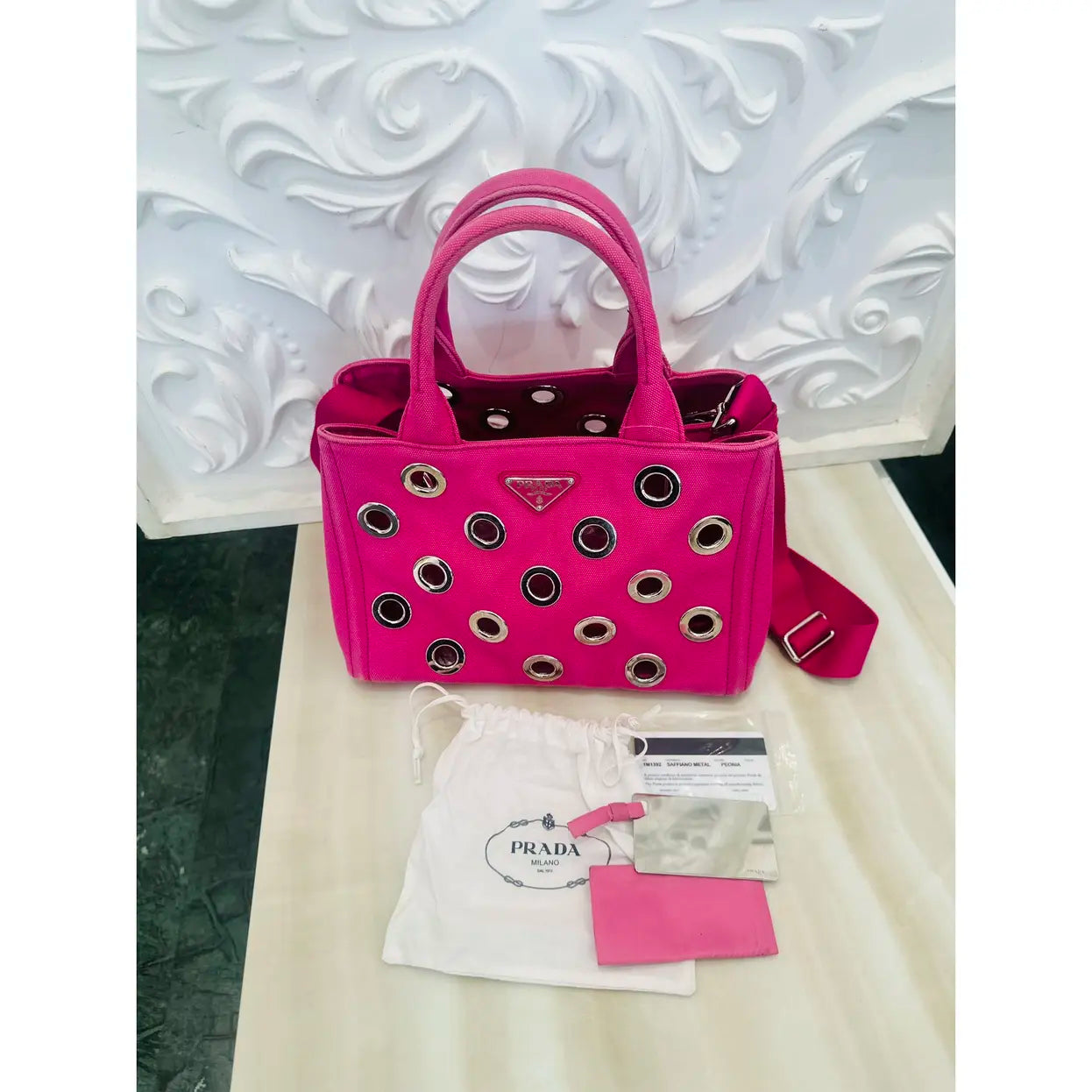 Prada Madras cloth handbag