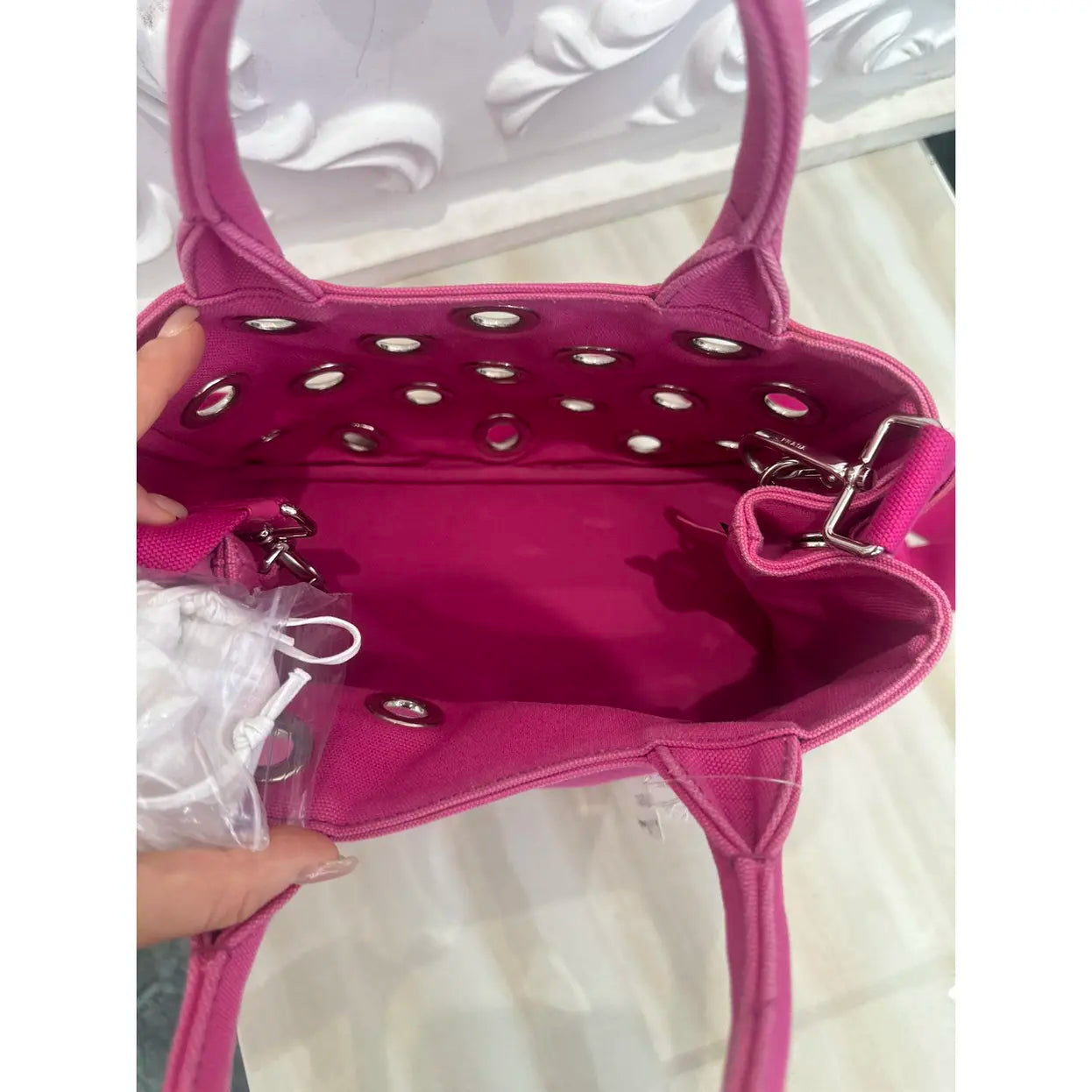 Prada Madras cloth handbag