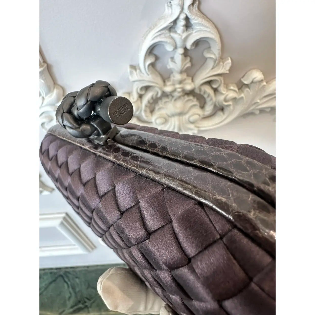 Bottega Veneta Pochette Knot silk clutch bag