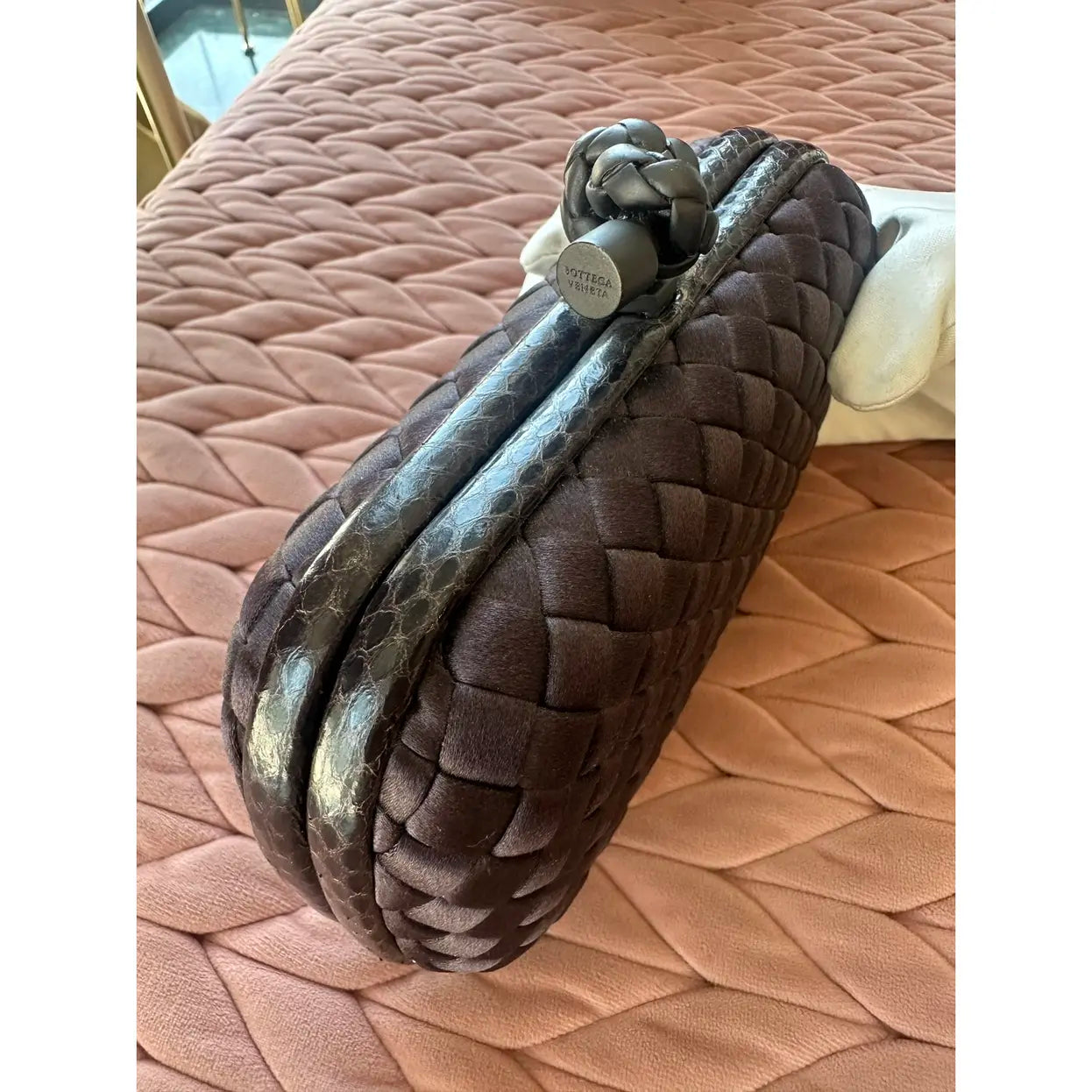 Bottega Veneta Pochette Knot silk clutch bag