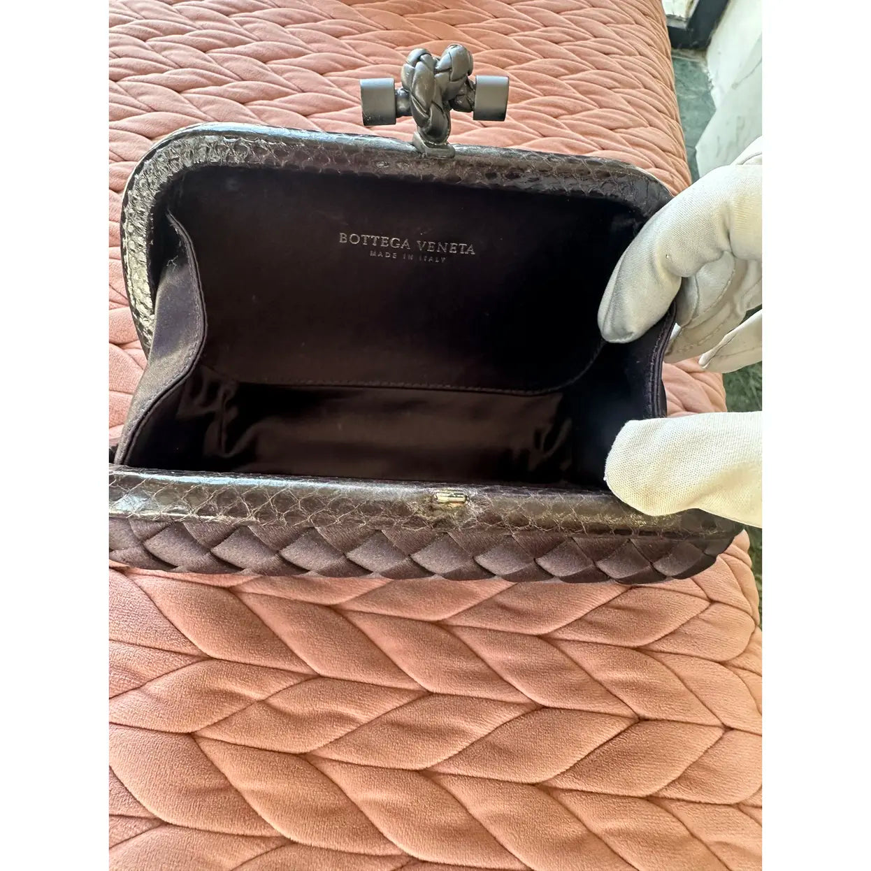 Bottega Veneta Pochette Knot silk clutch bag