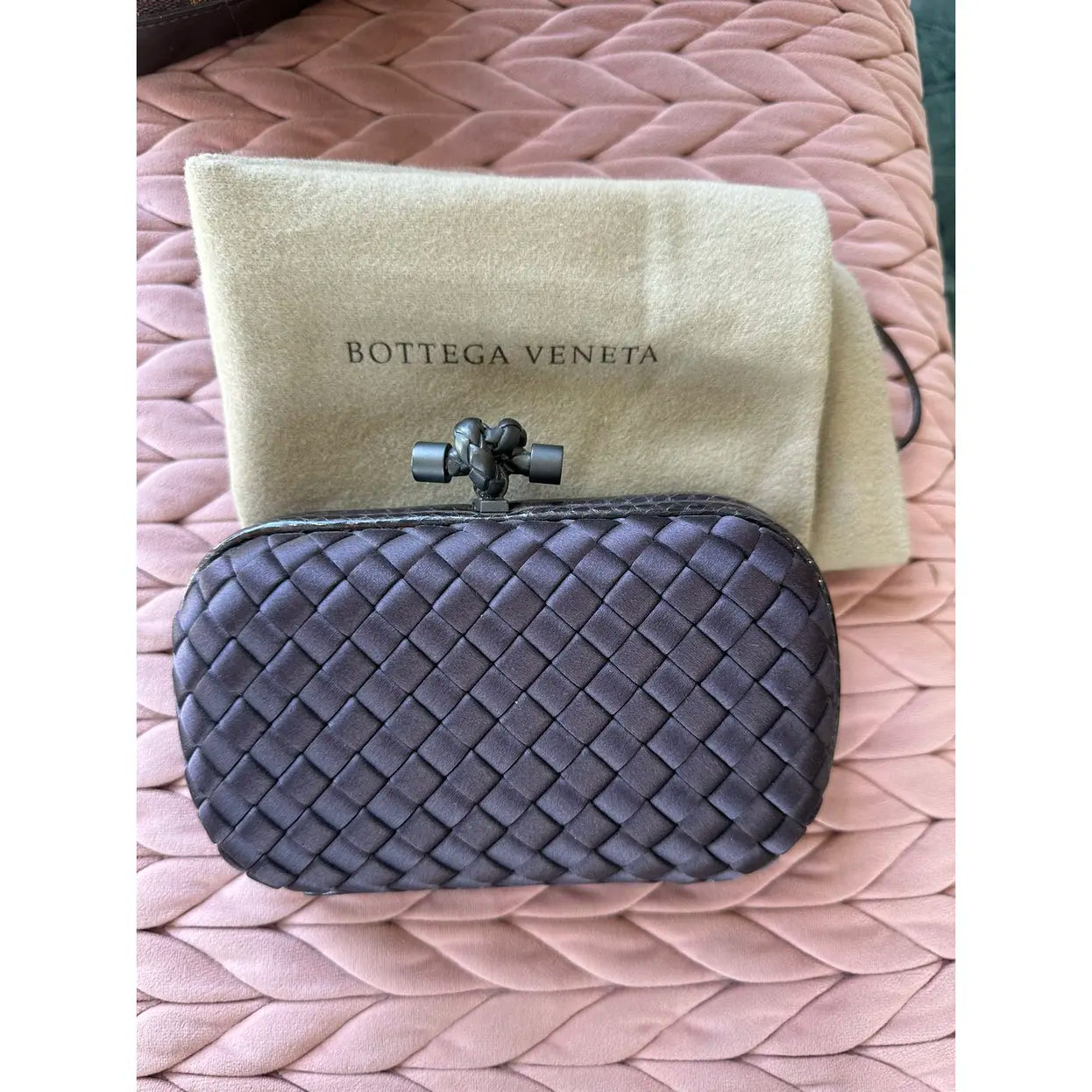 Bottega Veneta Pochette Knot silk clutch bag