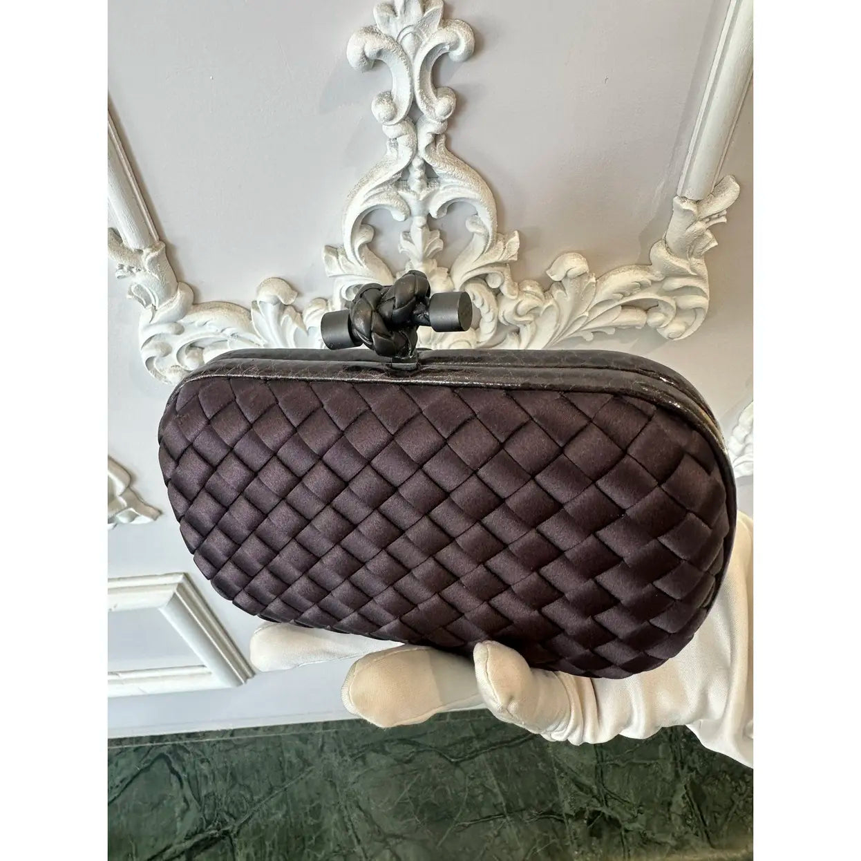 Bottega Veneta Pochette Knot silk clutch bag