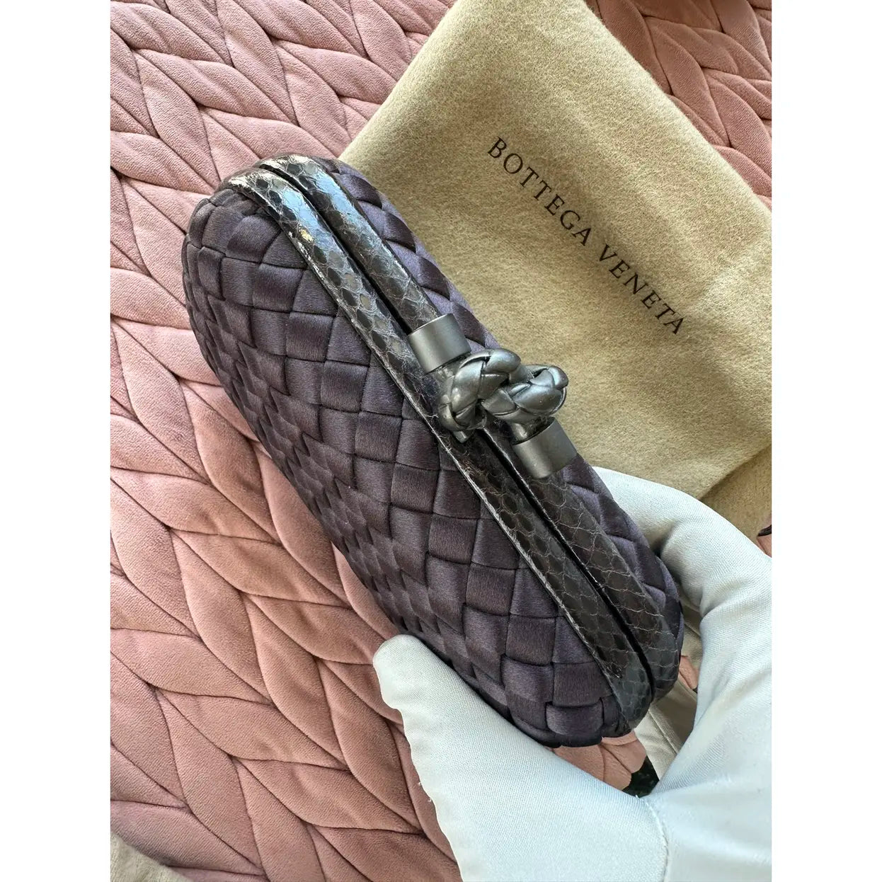 Bottega Veneta Pochette Knot silk clutch bag