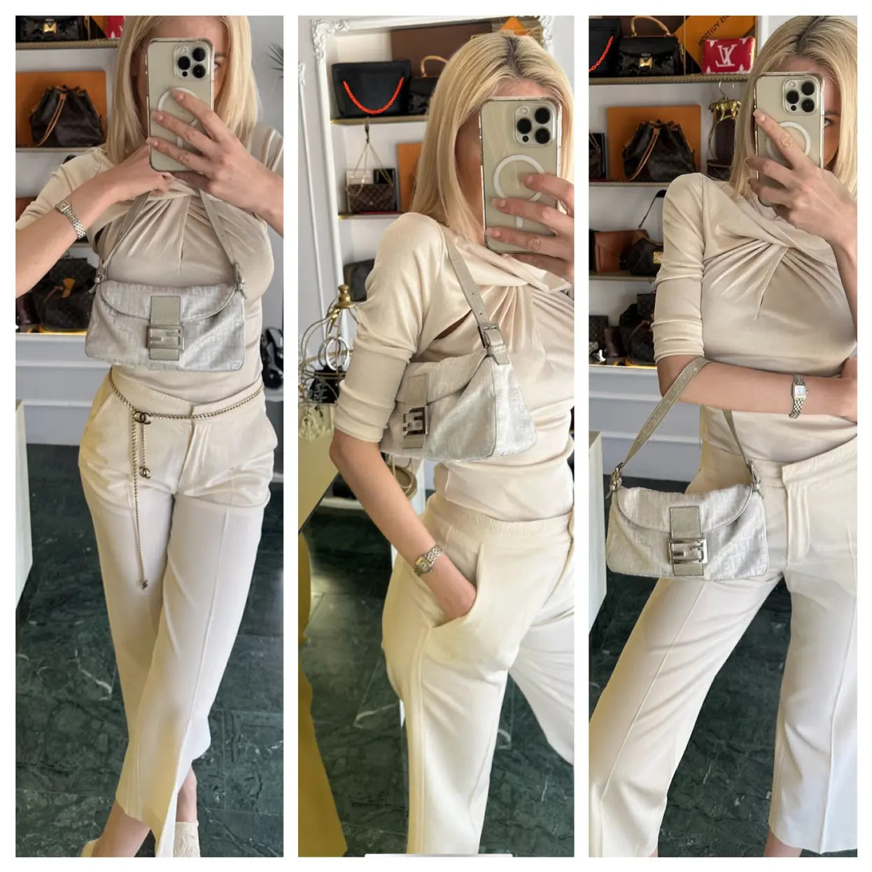 Fendi Baguette cloth handbag