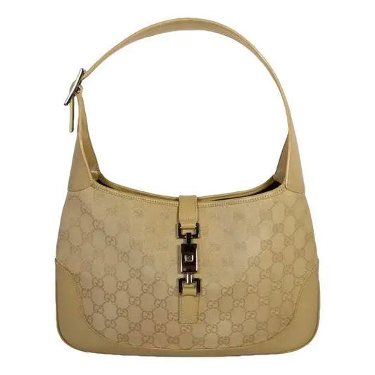 GUCCI GG Canvas Jackie Shoulder Bag Beige