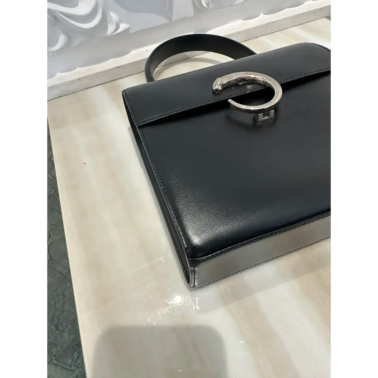 Panthère leather handbag