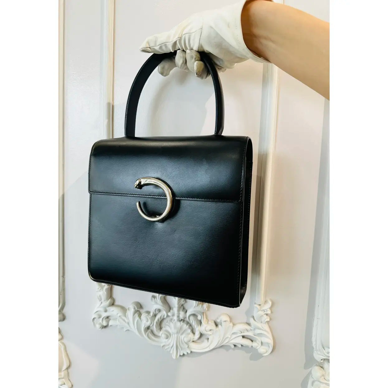 Panthère leather handbag
