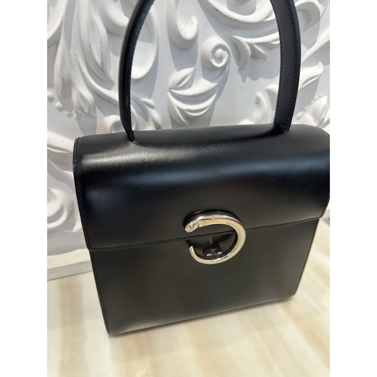 Panthère leather handbag