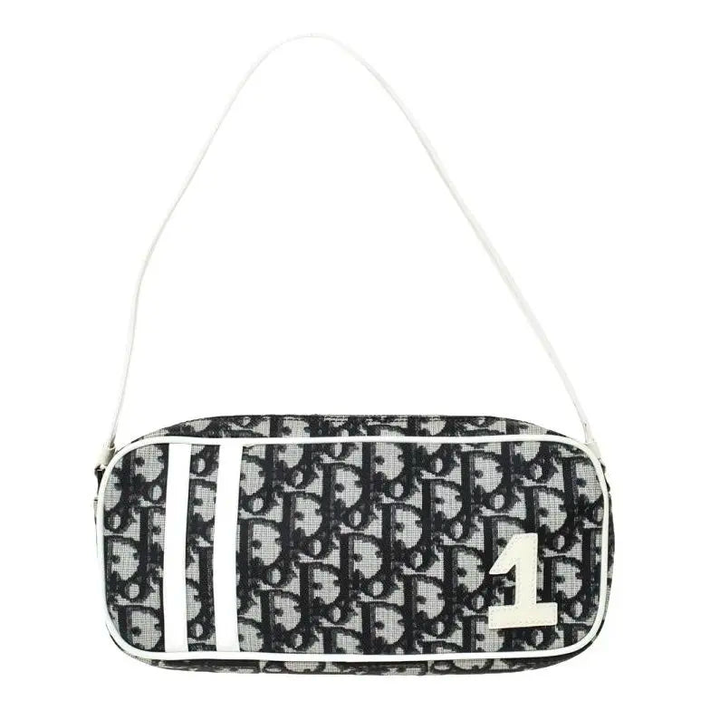Dior by Galliano vintage y2k White/Blue Oblique trotter Canvas and ecru Patent Leather No.1
Pochette Bag