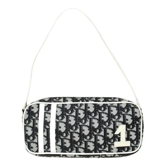 Dior by Galliano vintage y2k White/Blue Oblique trotter Canvas and ecru Patent Leather No.1
Pochette Bag