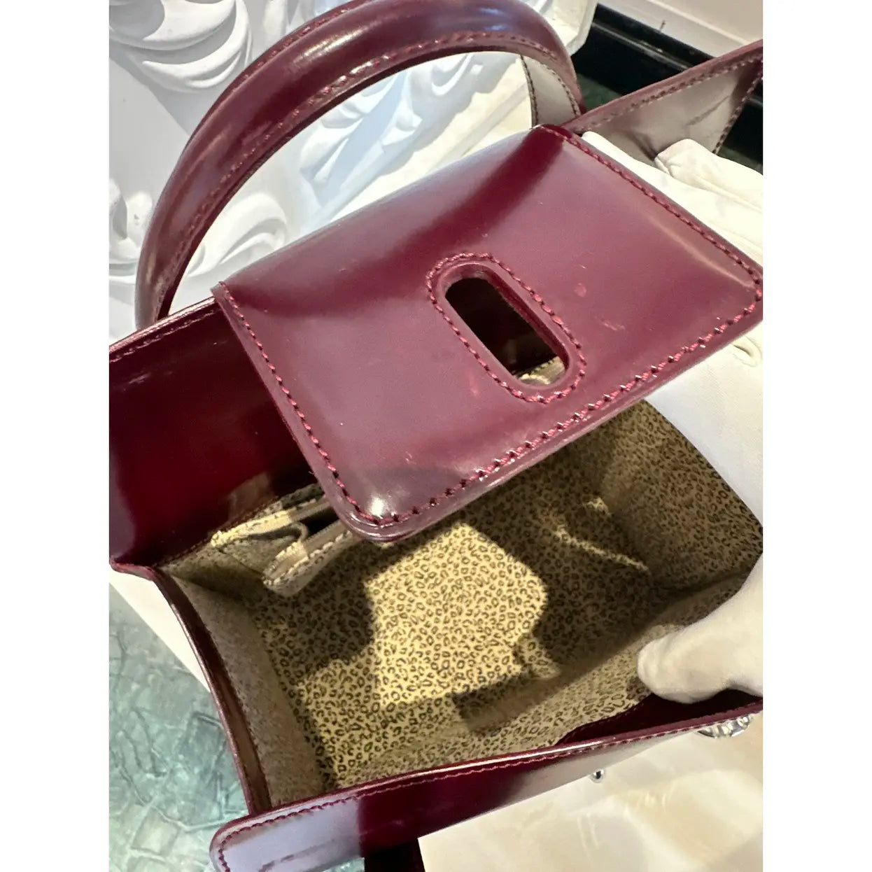 Panthère leather handbag