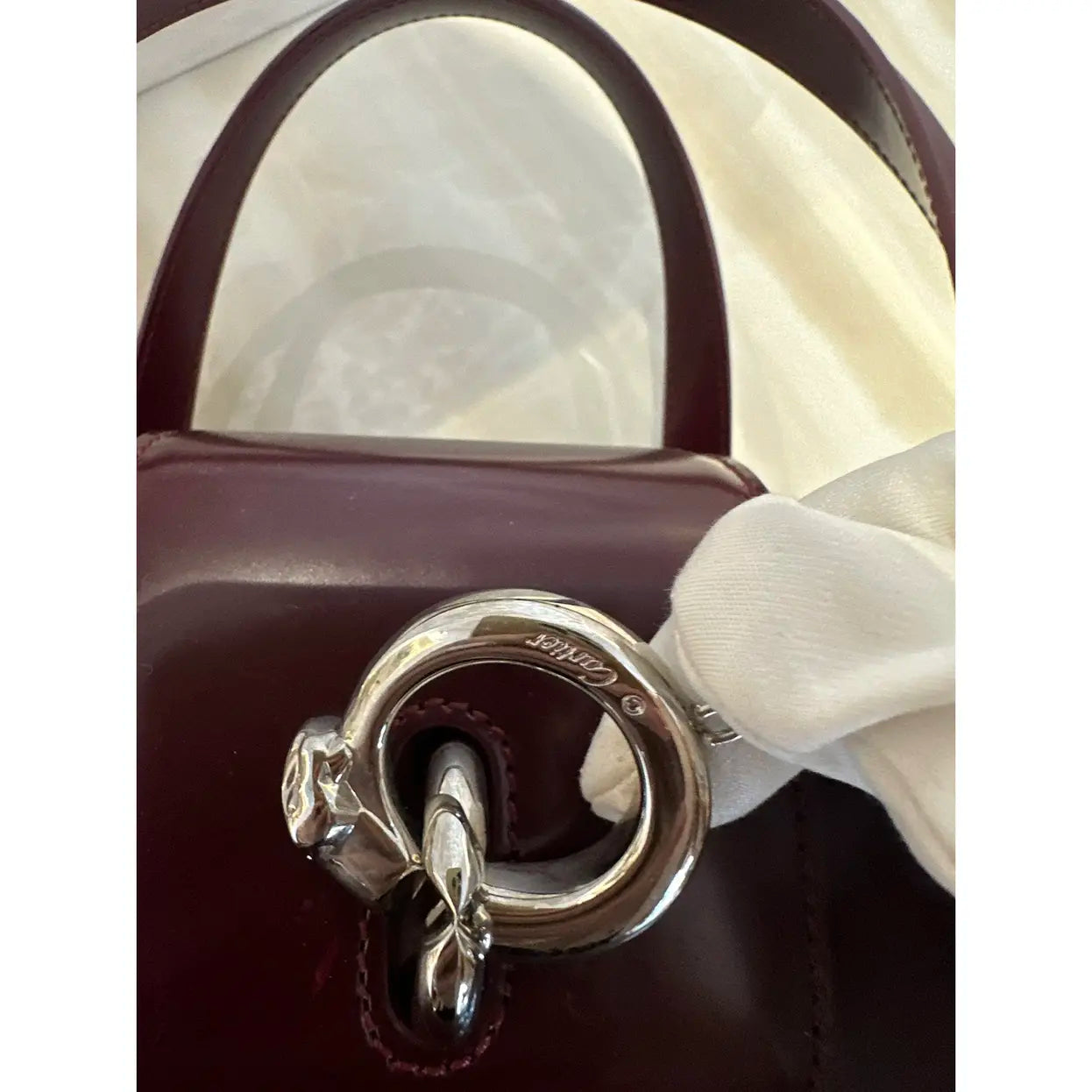 Panthère leather handbag
